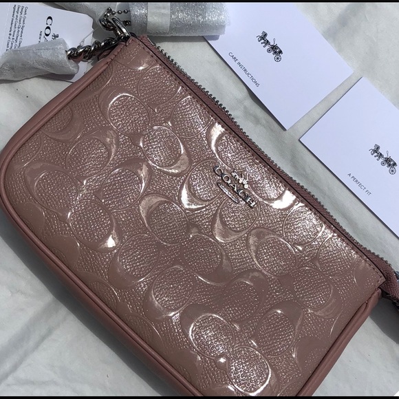 COACH Blush Logo Wristlet with Chain, Purse Clutch - Picture 3 of 8